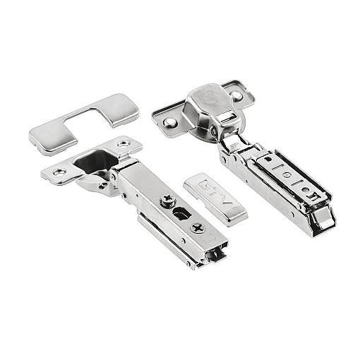 Петля SOLID PRO накладная самозакрывающаяся, регулировка в 3 плоскостях, с ответной планкой H-0 CLIPON, без еврошурупа — купить оптом и в розницу в интернет магазине GTV-Meridian.
